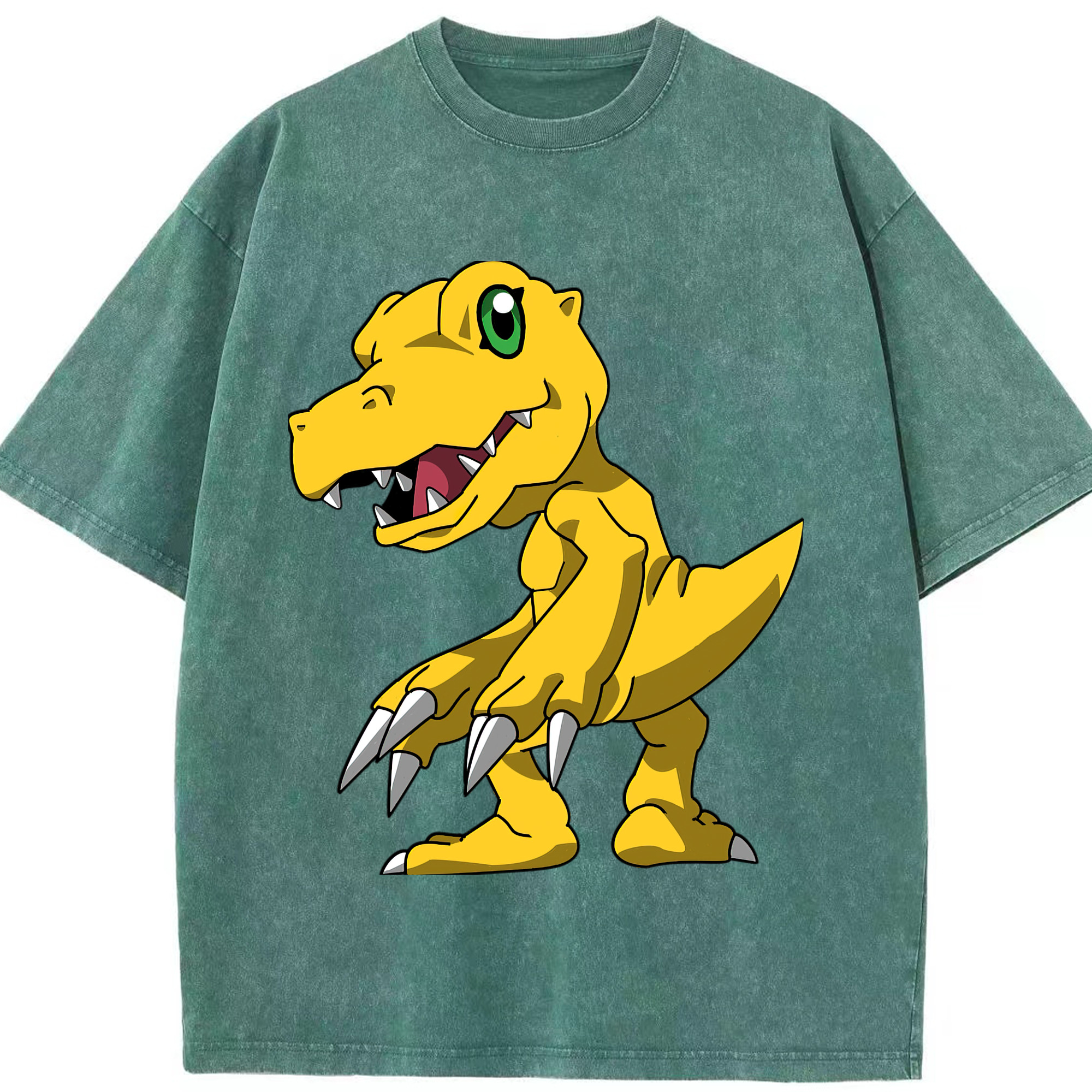 （画像用） Digimon デジタルモンスター/デジモン 綿100% ヴィンテージ風 半袖Tシャツ（フロントプリント）
